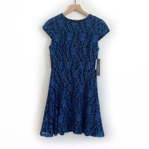 NWT Cynthia Steffe Blue Rose Lace Short Sleeve Dress